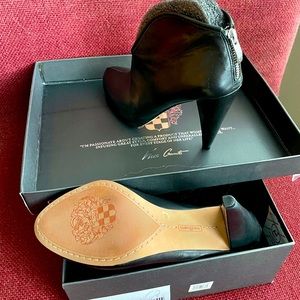 Vince Camuto black leather ankle boots